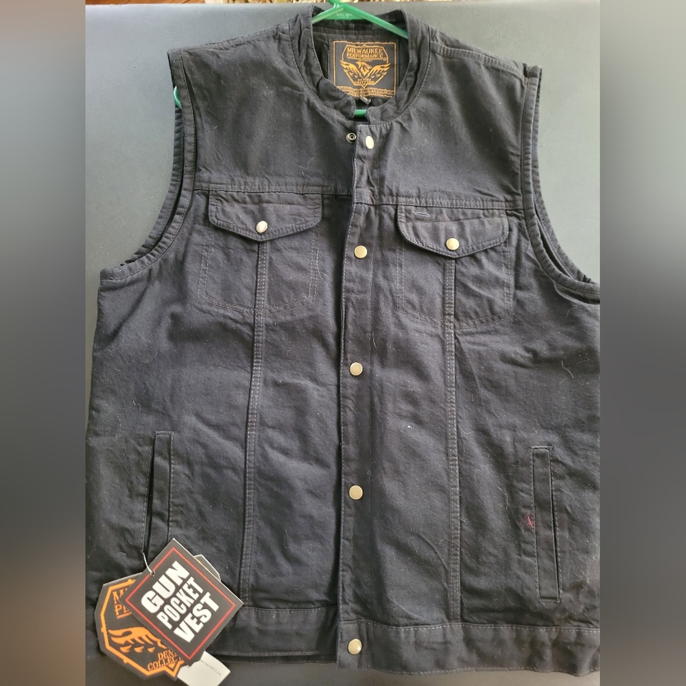 Mens demin black vest
